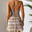 Striped Crochet Mini Cover-Up Dress