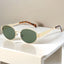 Vintage Oval Metal Sunglasses