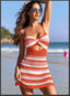Striped Crochet Mini Cover-Up Dress