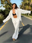 Cotton-Linen Shirt & Wide-Leg Pant Set