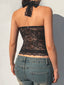 Y2K Lace Halter Cami – Backless Sheer Top